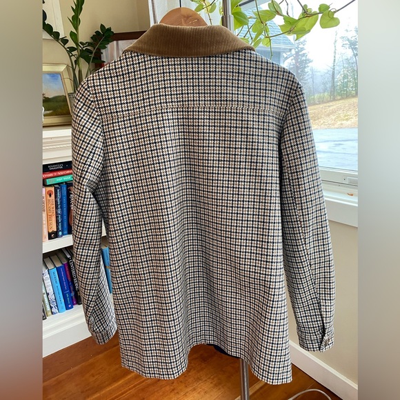 Sézane Houndstooth Will Jacket with Tan Corduroy Collar - Picture 5 of 8